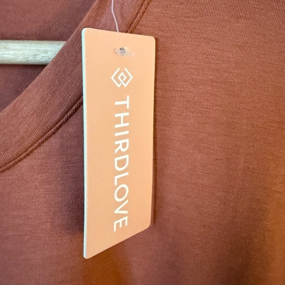 ThirdLove Women’s Henley Top 3X Rust Orange Long Sleeve Modal‎ Blend NWT - Picture 8 of 8